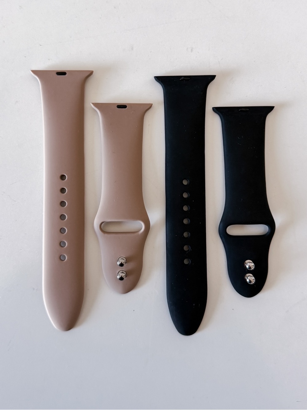 Silicone Apple Watch Bands - Taupe & Black S/M